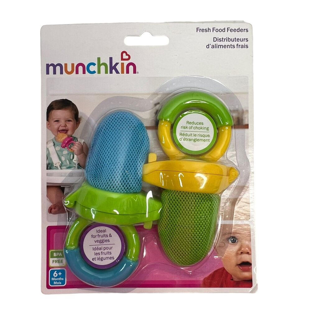 Munchkin Fresh Food Feeder 6+ Months Ideal for Fruits & Veggies 2 Pack BPA Free